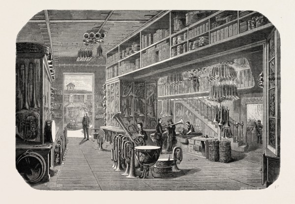 View of a  part of the Gautrot stores, France. engraving 1855
