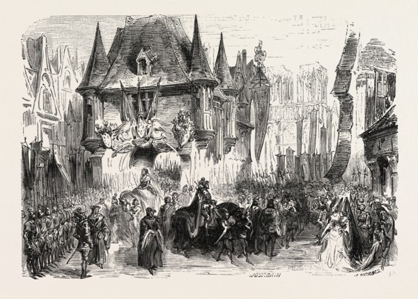 Theatre de la Porte-Saint-Martin. Paris. Entry of Charles VII. Decoration by MM. Cambon and Thierry