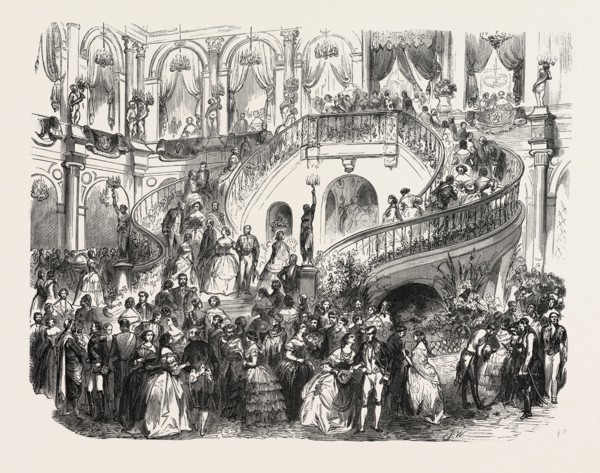 Decoration executed in the courtyard of the Town Hall for the ball given in honour of the Queen of