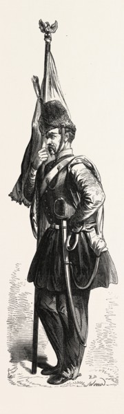 Uniform of the Polish cavalry in the service of the sultan. engraving 1855