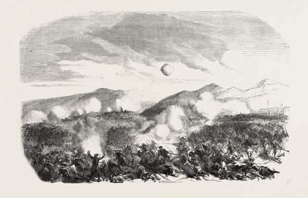 Assault of the Kars. The Crimean War, 1855. Engraving