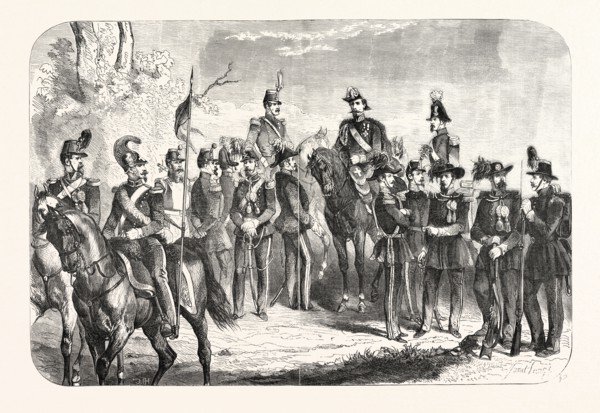 UNIFORMS OF THE ARMY OF SARDE. Cavalry. Dragon-lancer. Sapper. Offic. of Reg. of Savoy. Offic.