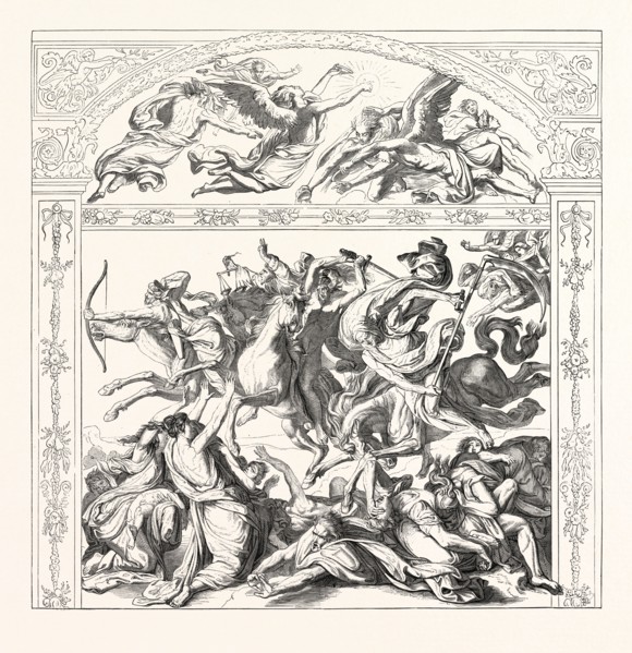 Salon of 1855. Prussian school. The seven angels and the four horsemen of the Apocalypse, by Pierre