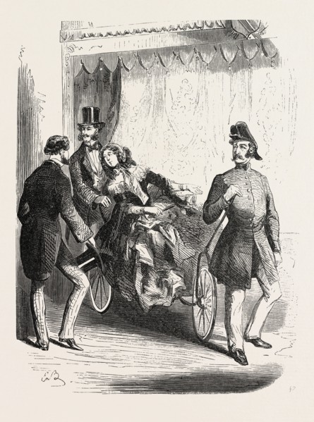 Expo 1855. Wheelchairs. Paris, France, Exposition universelle. An international Exhibition held on