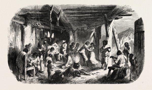 A festival, Honduras, 1855. Engraving