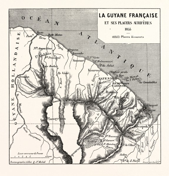 FRENCH GUIANA, 1855. Engraving
