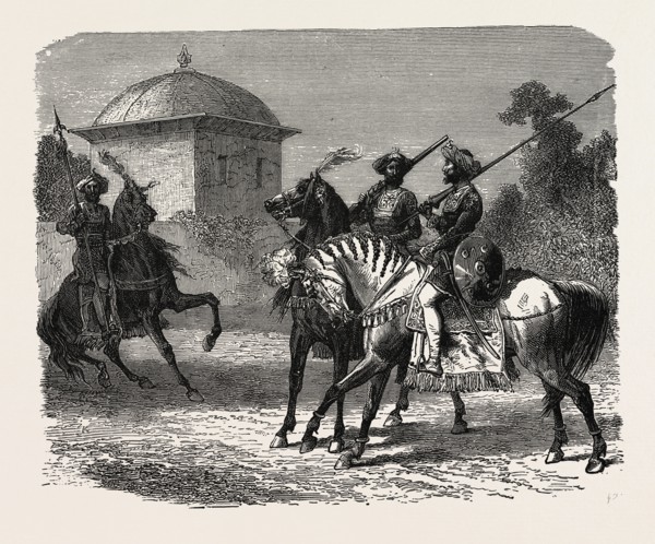 HORSEMEN OF THE BODYGUARD OF THE GAIKWAR OF BARODA. The Gaekwad or Gaikwad (once rendered as