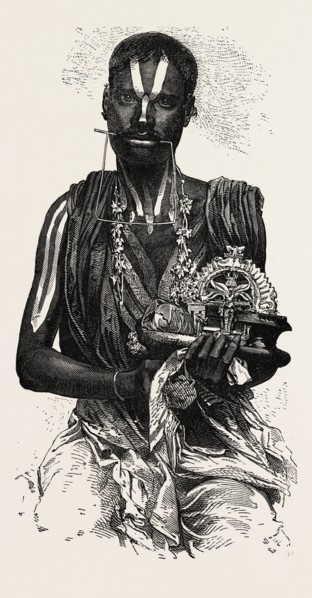 HINDOO FAKIR, INDIA. A Muslim Sufi ascetic in the Middle East and South Asia. The Faqirs were
