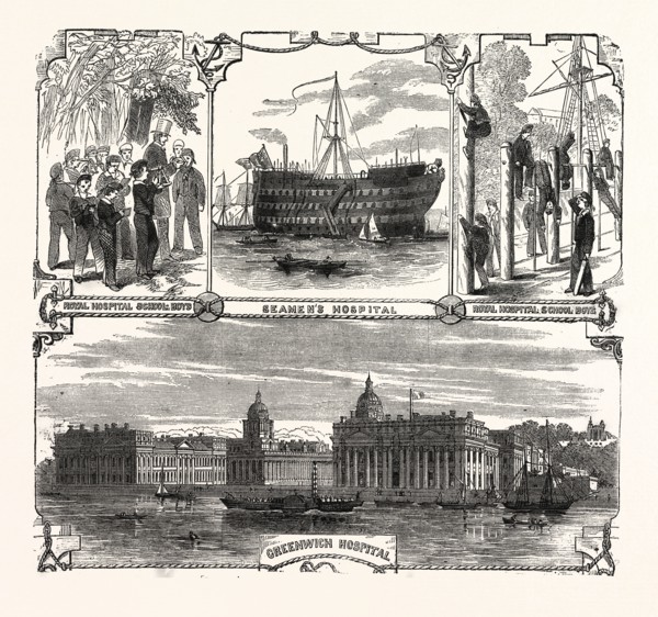 ENGLAND'S REFUGE FOR THE DEFENDERS OF HER WOODEN WALLS. GREENWICH HOSPITAL. LONDON, UK, britain,