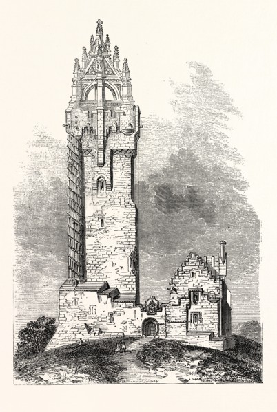 THE NATIONAL WALLACE MONUMENT, a tower standing on the summit of Abbey Craig, a hilltop near