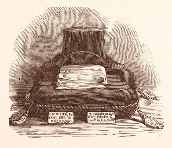 HAT AND HANDKERCHIEF OF THE EMPEROR NAPOLEON, AT PARIS, FRANCE