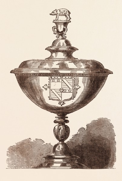 THE CUP OF SIR NICHOLAS BACON, WHO DIED ON FEBRUARY 20, 1579. English politician during the reign