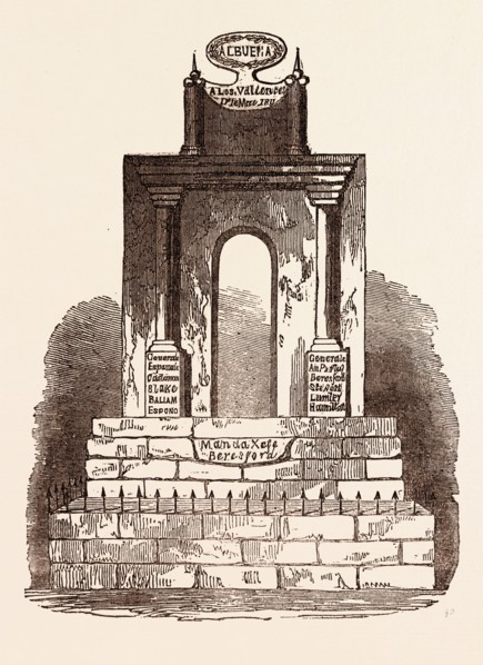 BATTLE OF ALBUERA, MAY 16, 1811. COMMEMORATION MONUMENT ERECTED BY THE SPANISH GOVERNMENT. Battle
