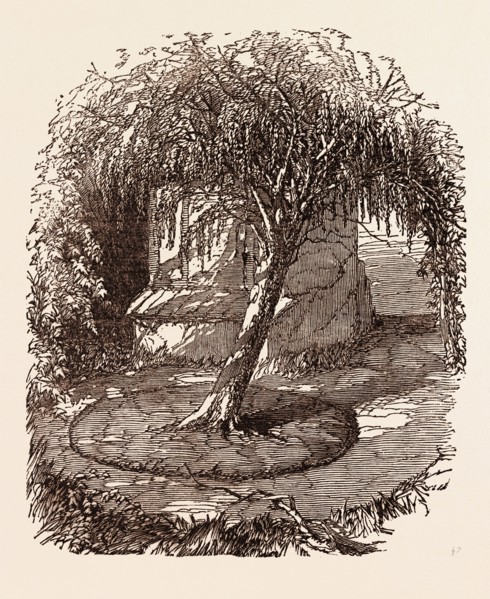 GARDEN AT WATERLOO, THE BURIAL PLACE OF THE MARQUIS OF ANGLESEY'S LEG. Lord Uxbridge's leg was