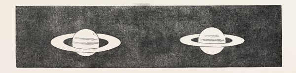 RINGS AND BALL OF SATURN, 1859. JANUARY (LEFT), AND NOVEMBER (RIGHT)