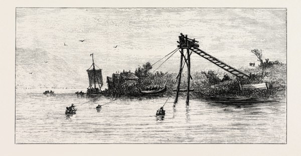 A SALMON NET AND STAGE