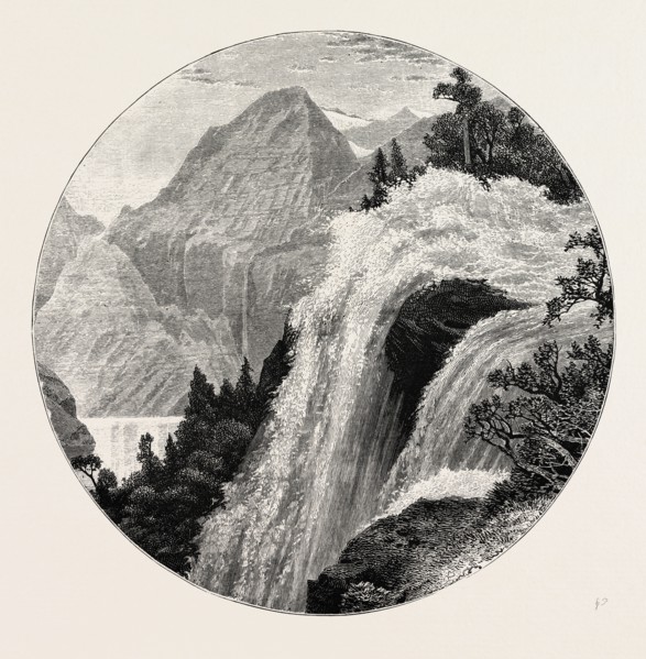 A VIEW IN THE GEIRANGER. Geiranger is a small tourist village in SunnmÃ¸re in the municipality of