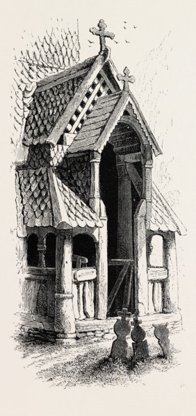 NORTH PORCH, BORGUND CHURCH. Borgund is a village and former municipality in Sogn og Fjordane