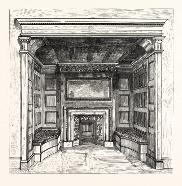 Chimney piece in the Ambassadors' Room, St. James's Palace, by Messrs. Morris and Co. London, UK,