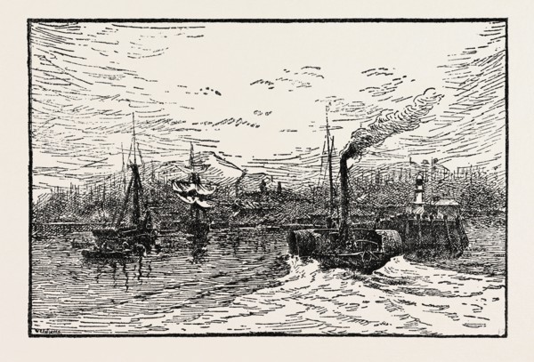 Port of Leith, by W.F. Vallance, R.S.A., UK, britain, british, europe, united kingdom, great