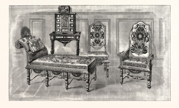 Chairs and Couch, Charles II., at Penshurst. UK, britain, british, europe, united kingdom, great