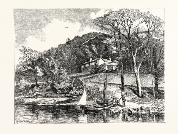 MR. RUSKIN'S HOUSE, BRANTWOOD. AFTER A DRAWING BY L.J. HILLIARD. John Ruskin (8 February 1819 20