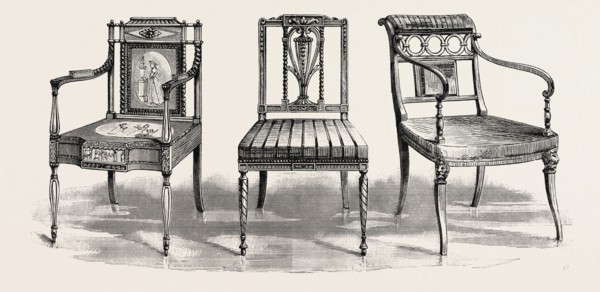 Chairs by Sheraton. 1793 1802. UK, britain, british, europe, united kingdom, great britain,