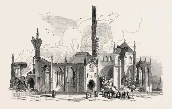 REMAINS OF ST. GEORGE'S CHURCH, DONCASTER, BURNT ON MONDAY LAST, 1853