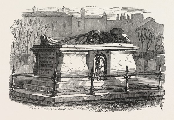 OLD TOMBS IN BUNHILL FIELDS CEMETERY: JOHN BUNYAN'S TOMB, 1869