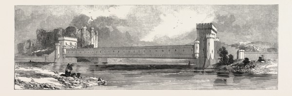 STEPHENSON'S IRON TUNNEL RAILWAY BRIDGE, CONWAY, 1846