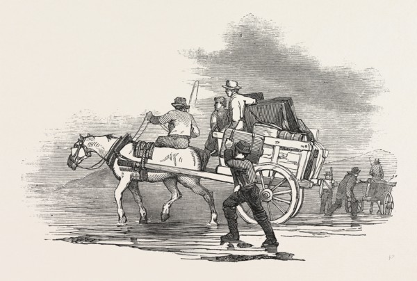 ARRYING PROPERTY FROM THE "GREAT BRITAIN" STEAMSHIP TO THE SHORE, 1846
