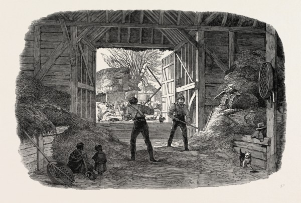 AGRICULTURAL PICTURES: THRASHING, 1846