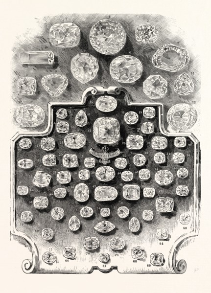 THE LARGEST DIAMONDS IN THE WORLD: 1. The English Lottery Diamond. 2. The Great Mogul. 3. The Blue