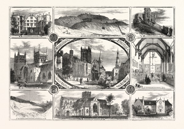 THE ARCHEOLOGICAL INSTITUTE OF GREAT BRITAIN AND IRELAND AT DORCHESTER, UK, 1865. SHERBORNE ABBEY