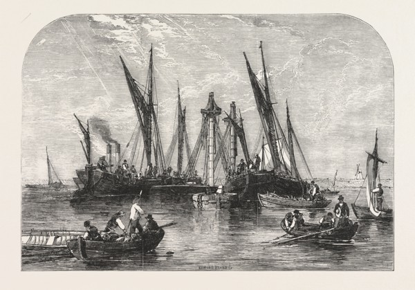 THE RAISING OF THE BARQUE "SAMUEL," IN THE THAMES, UK, 1855