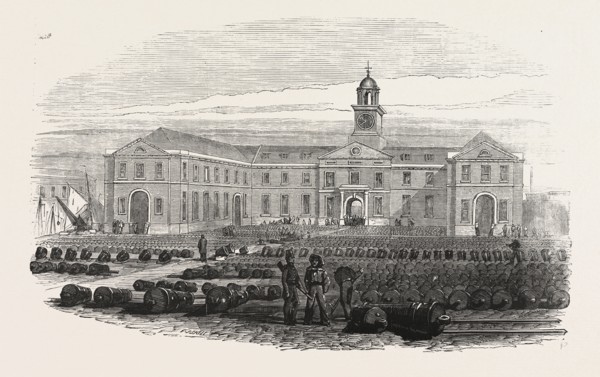 THE GUN WHARF, AT PORTSMOUTH, UK, 1855