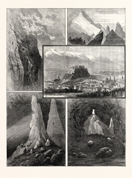 SALZBURG AND ITS MOUNTAIN SCENERY: 1. Path on the Geiereck. 2. Mountain Precipices, near Salzburg.