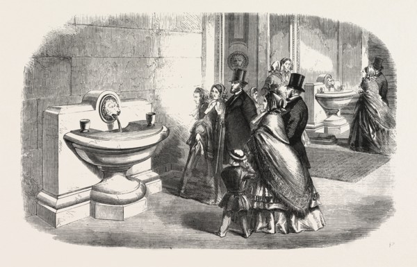 DRINKING FOUNTAINS AT THE BRITISH MUSEUM, LONDON, UK, 1860