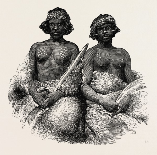 ABORIGINAL AUSTRALIANS: YOUNG MEN, 1850. PORT PHILLIP