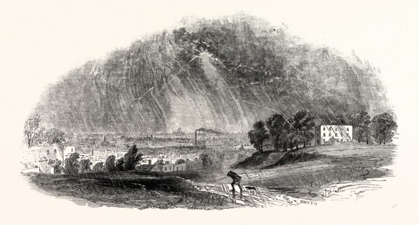 LONDON, FROM BLACKHEATH, DURING THE STORM, AUGUST, 1846, UK.