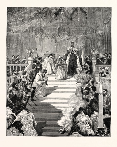 THE IMPERIAL CORONATION AT MOSCOW: PRAYER FOR THE EMPEROR AND EMPRESS IN THE CATHEDRAL OF THE
