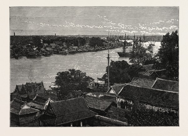 GENERAL VIEW OF BANKOK AND THE MENAM RIVER