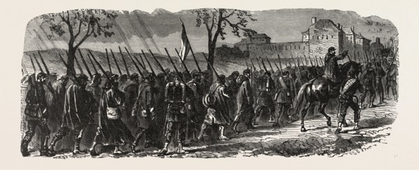 Franco-Prussian War: The French 66th regiment on the march to Forbach, a commune in the Moselle