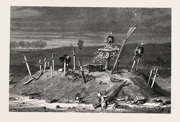 Franco-Prussian War: Soldier's grave on the Spicheren heights. Spicheren is a commune in the