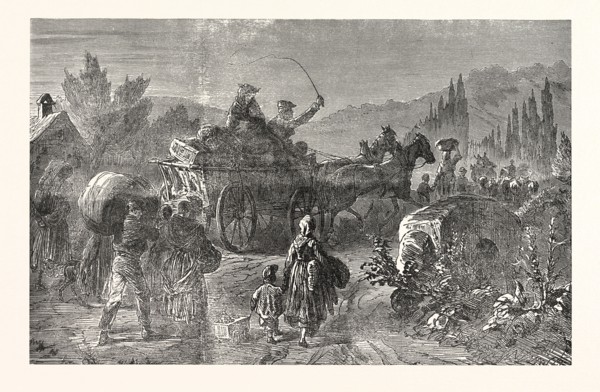 Franco-Prussian War: French peasant families on the run, France