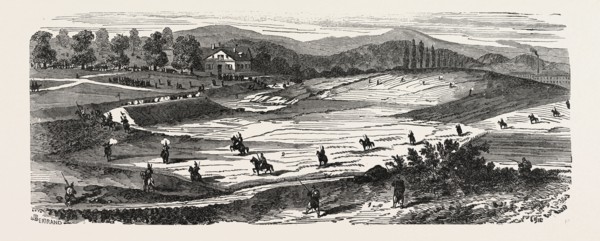 Franco-Prussian War: Reconnaissance in Saarbrucken: 1) Skirmisher of the 66 Regiment. 2) outpost of