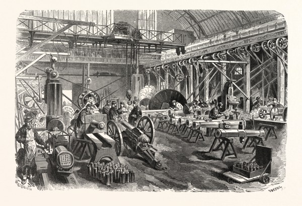 Franco-Prussian War: Manufacture of machine guns and conversion of muzzle-loaders in a Paris