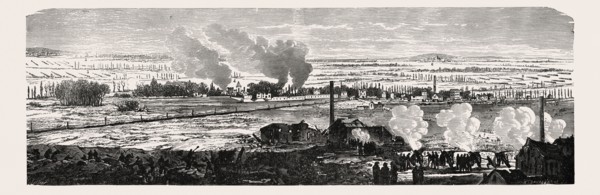 Franco-Prussian War: View of the plane at Le Bourget on 23 December 1870. From left to right: