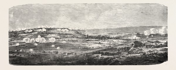 Franco-Prussian War: The bombardment of Paris. General view taken of the German positions from