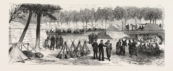 Franco-Prussian War: Camp scene within the city walls of Paris, France